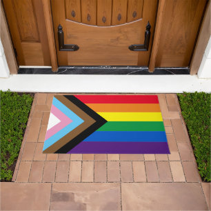 Lgbtq rainbow inclusive diversity gay pride flag doormat