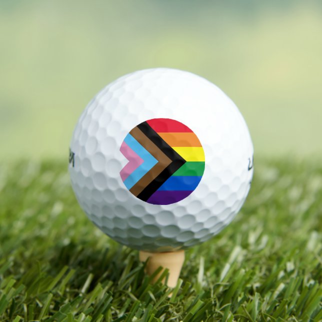 Lgbtq rainbow inclusive diversity gay pride flag golf balls (Insitu Tee)
