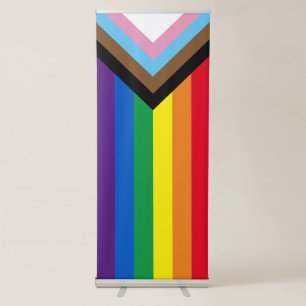 Lgbtq rainbow inclusive diversity gay pride flag retractable banner
