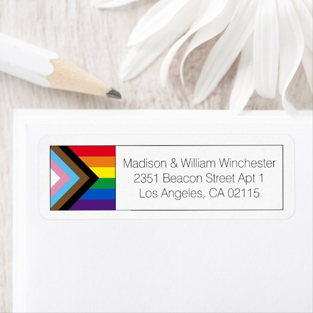 Lgbtq rainbow inclusive gay pride flag address (Insitu)