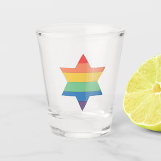 LGBTQ Rainbow Jewish Star Shot Glass