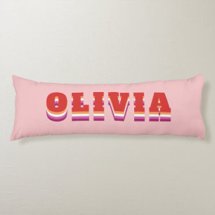 LGBTQ Rainbow Lesbian Pride Flag Custom Name Body Cushion