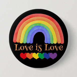 LGBTQ Rainbow Love is Love Colorful 7.5 Cm Round Badge