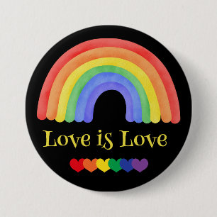 LGBTQ Rainbow Love is Love Colourful 7.5 Cm Round Badge
