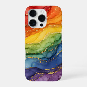 LGBTQ Rainbow Marble iPhone 16 Pro Case