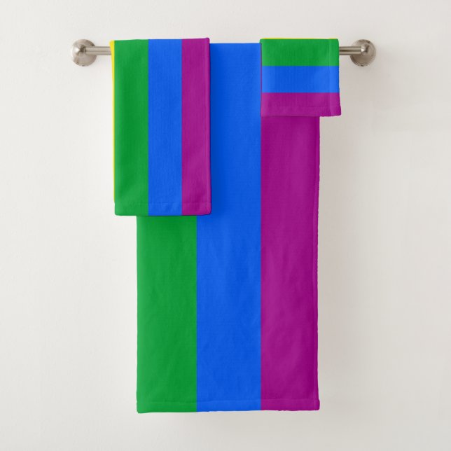 LGBTQ+ Rainbow Pride Flag Bath Towel Set (Insitu)