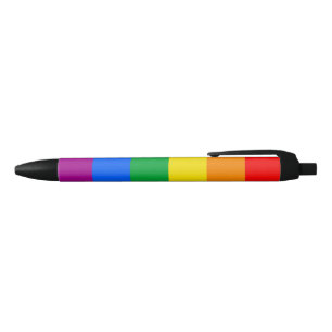 LGBTQ+ Rainbow Pride Flag Black Ink Pen
