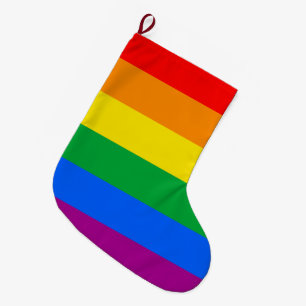 LGBTQ+ Rainbow Pride Flag Large Christmas Stocking
