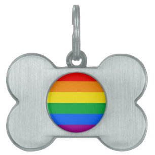 LGBTQ+ Rainbow Pride Flag Pet ID Tag