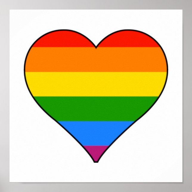 LGBTQ Rainbow Pride Heart Customise  Poster (Front)