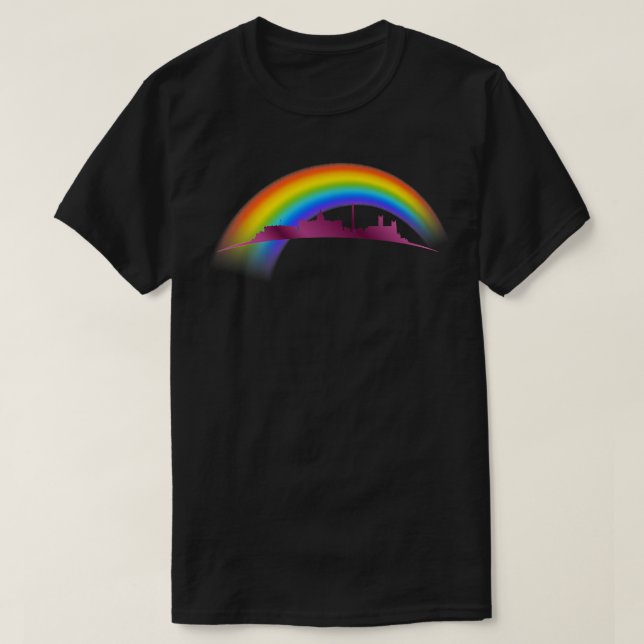 LGBTQ Rainbow Pride Washington DC Skyline Premium  T-Shirt (Design Front)