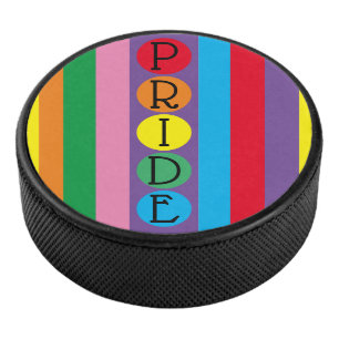 LGBTQ Rainbow Round Pride Hockey Puck