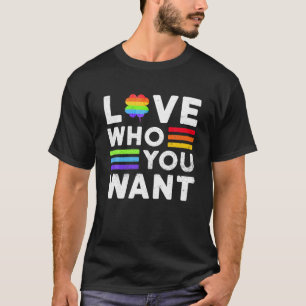 LGBTQ Rainbow Shamrock Love Who You Want Gay St Pa T-Shirt