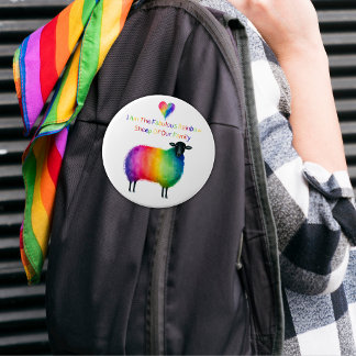 LGBTQ Rainbow Sheep  6 Cm Round Badge