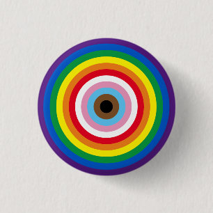 Lgbtq rainbow stripes bullseye gay pride flag 3 cm round badge