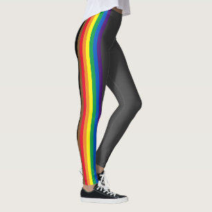 Lgbtq rainbow stripes gay philly pride flag grey leggings