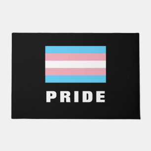 LGBTQ Rainbow Trangender Pride Flag Custom Text Doormat