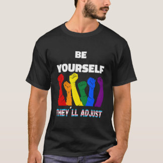 Lgbtq Rainbow Transgender Flag Be Yourself They'Ll T-Shirt