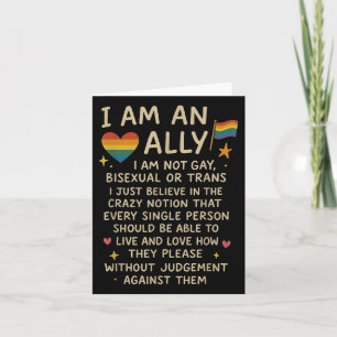 Lgbtq Retro I Am An Ally Im Not Gay Biual Or Trans Card