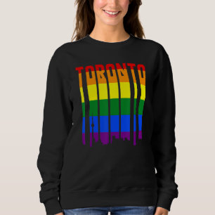 LGBTQ Retro Toronto Canada Pride Skyline Sweatshirt