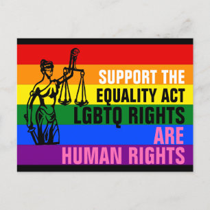 LGBTQ Rights Are Human Rights Gay Pride Flag Postcard