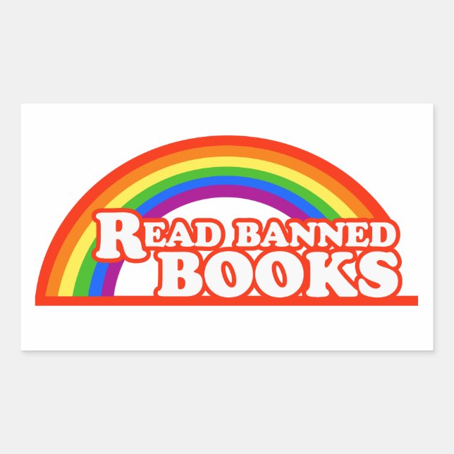 LGBTQ Rights Read Banned Books Rectangular Sticker (Front)