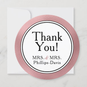 LGBTQ Rose Gold Modern Thank You Note  Invitation