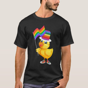 Lgbtq Rubber Duck Colourful Rainbow Lgbt Pride Mon T-Shirt