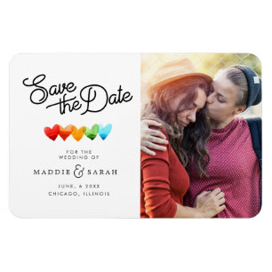LGBTQ - Save the Date Script with Photo Magnet