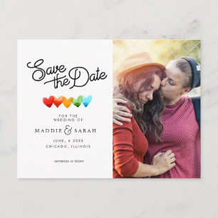 LGBTQ - Save the Date Script with Photo Postcard