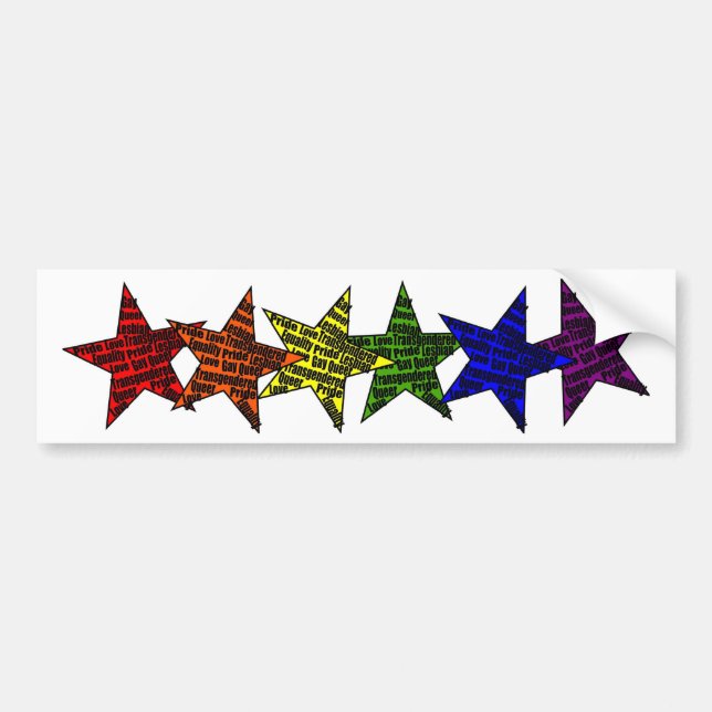 LGBTQ Star PRide Equality Bumper Sticker (Front)