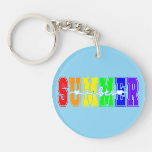 LGBTQ Summer Vibes Rainbow Pride Key Ring