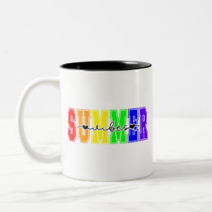 LGBTQ Summer Vibes Rainbow Pride Two-Tone Coffee Mug