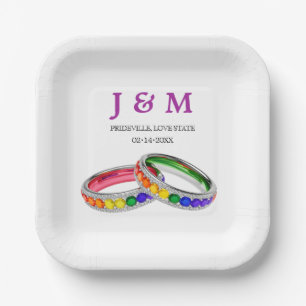 LGBTQ+ sweet Intertwined in Pride Paper Plate