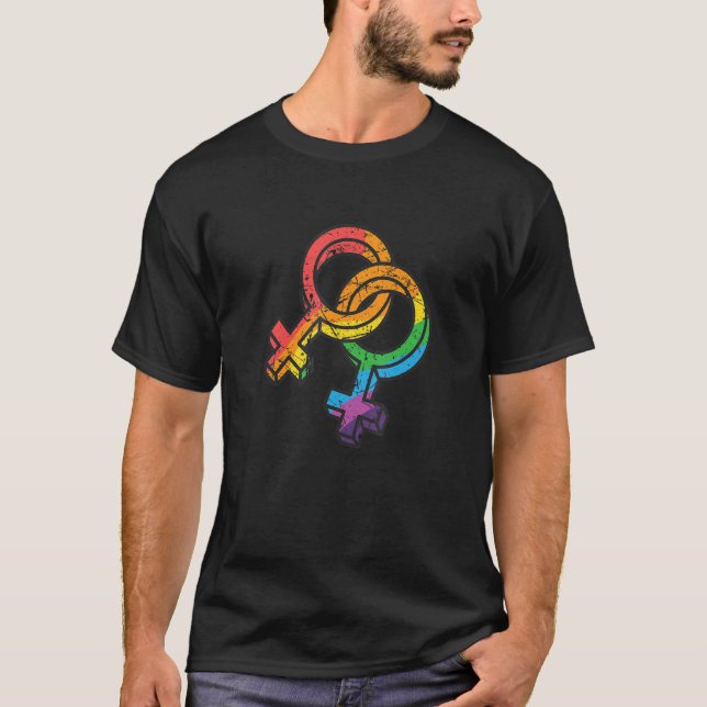 LGBTQ Symbol Awareness Month Support Love LGBT Com T-Shirt (Front)