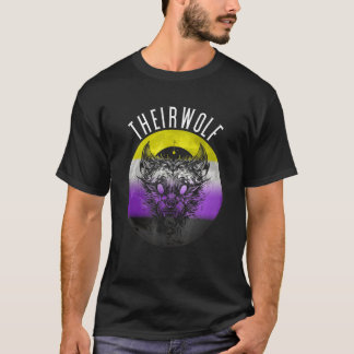 LGBTQ Theirwolf Nonbinary Pride Genderfluid Nonbin T-Shirt