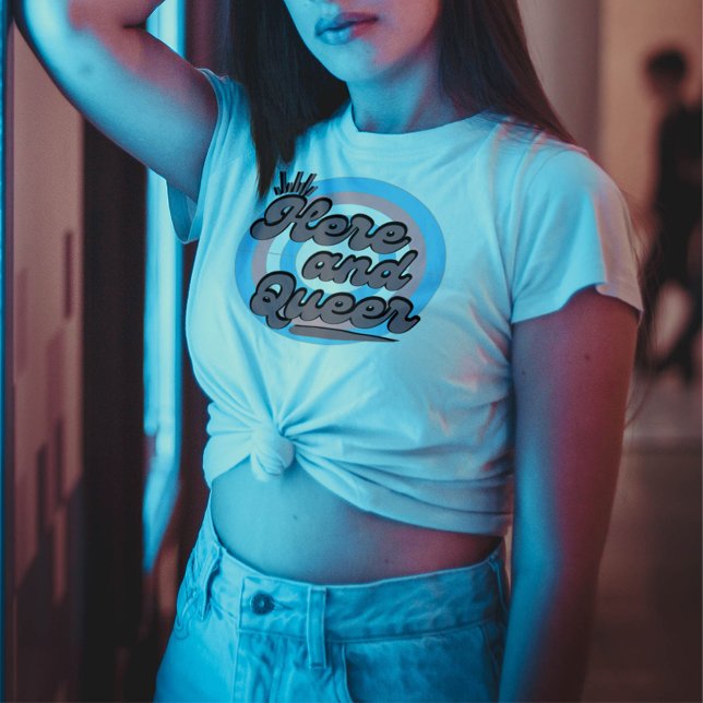 LGBTQ: Trans Flag - Here and Queer T-Shirt (Creator Uploaded)