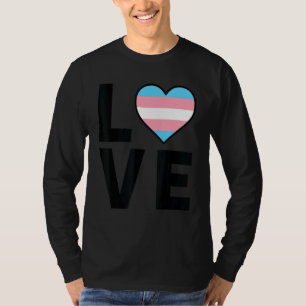 Lgbtq Transgender Flag Heart Lgbtqia+ Love Transg T-Shirt