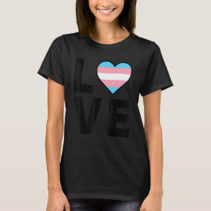 Lgbtq Transgender Flag Heart  Lgbtqia+ Love Transg T-Shirt