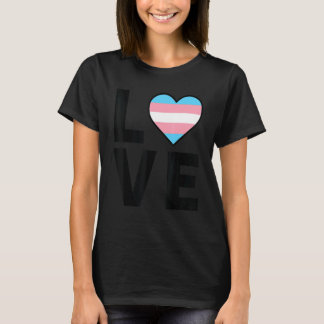 Lgbtq Transgender Flag Heart  Lgbtqia+ Love Transg T-Shirt