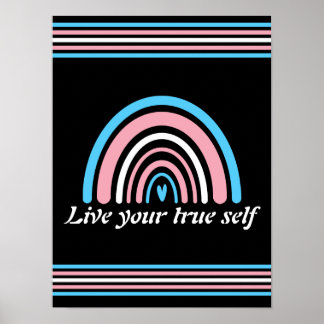 LGBTQ Transgender Flag: Live your true self Poster