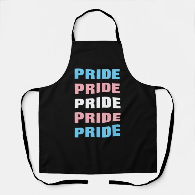 LGBTQ Transgender Pride Customisable Repeated Text Apron (Front)