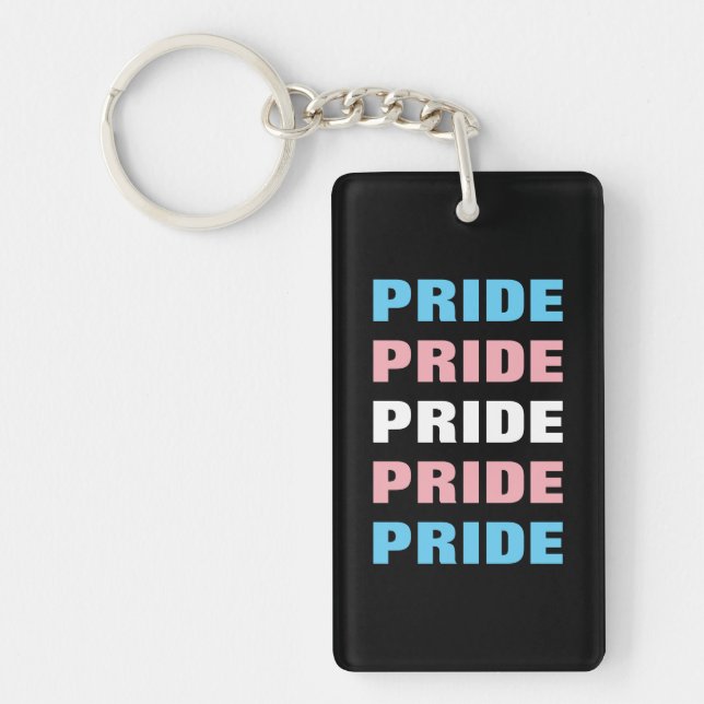 LGBTQ Transgender Pride Customisable Repeated Text Key Ring (Front)