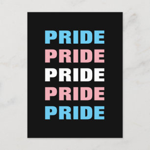 LGBTQ Transgender Pride Customisable Repeated Text Postcard