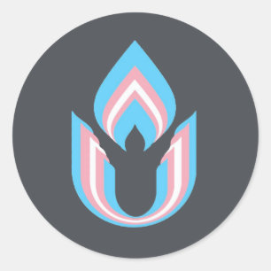 LGBTQ transgender Unitarian Universalism chalice  Classic Round Sticker