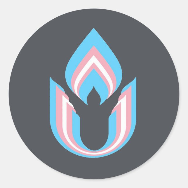 LGBTQ transgender Unitarian Universalism chalice  Classic Round Sticker (Front)