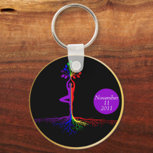 LGBTQ Tree of Life Recovery Gift Key Ring