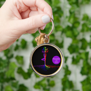 LGBTQ Tree of Life Recovery Gift Key Ring