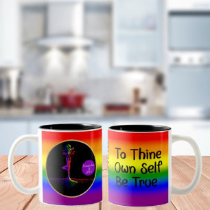 LGBTQ Tree of Life Recovery Gift Two-Tone Coffee Mug