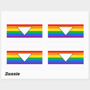 LGBTQ+ Triangle and Rainbow Pride Rectangular Sticker